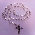 Rosario filigrana, color plata 8 mm.